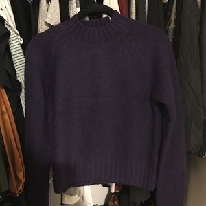 NWT VINCE plum 100% cashmere cropped sweater SZ S